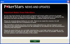 Poker Stars Message