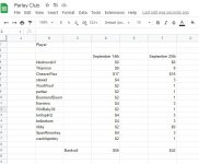 Parlayclub spreadsheet september 20th