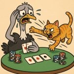 Poker ostrich vs orange cat compressed